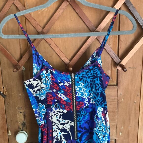 Yumi Kim blue sleeveless faux wrap silk spaghetti strap mini dress - Picture 7 of 9